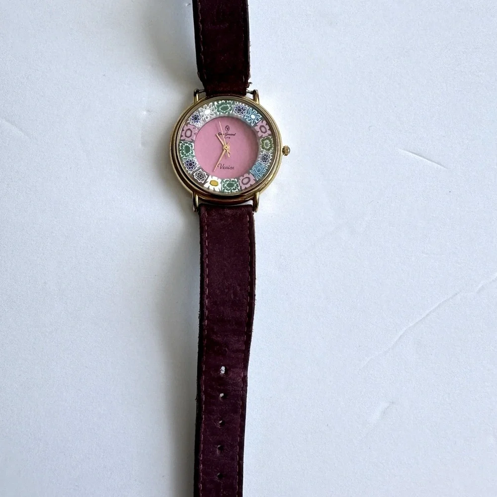 Guy Gossard Antica Murrina Rialto Veneziana Murano Glass Inlaid Lady Watch